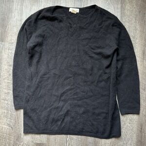 ARLOTTA Studio 100% Cashmere Crewneck Sweater Gray Dark Academia Small Y2K